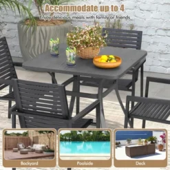 Tangkula 32" Patio Dining Table W/ 4 Curved Legs Heavy-Duty Outdoor Table For 4 Garden -Tangkula GUEST cbbfda76 0321 4819 a63f 92596ffd96ec