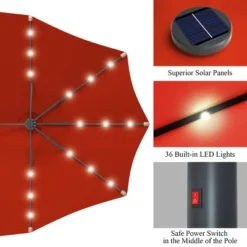 Tangkula 15' Outdoor Solar LED Patio Double-Sided Market Umbrella -Tangkula GUEST cbf4cd16 aba9 4ba4 be9a 42a33e62e4bb
