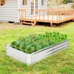Tangkula 6 X 3 X 1FT Galvanized Raised Garden Bed Heavy-Duty Elevated Rectangle Plant Box