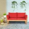 Tangkula Adjustable Patio Sofa Daybed Acacia Wood Furniture W/ Red Cushions -Tangkula GUEST cca6874e b571 436f a800 59603f22d968