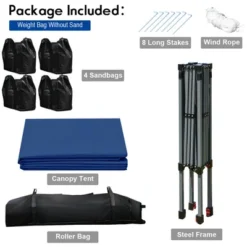Tangkula 8x8 FT Pop Up Canopy Tent Shelter Wheeled Carry Bag 4 Canopy Sand Bag -Tangkula GUEST ccc6bbd8 877f 4185 ab96 d0331a957f67