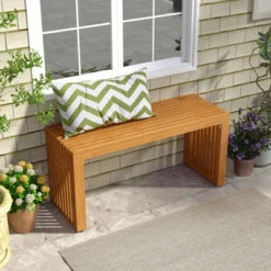 Tangkula 36 Inch Patio Bench All-Slat Acacia Wood Loveseat For 2 People 800 Lbs Capacity -Tangkula GUEST cd537d78 8fb0 48b6 8e6d 91549a1763f5 1