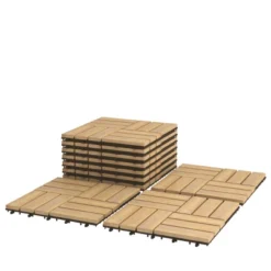 Tangkula 10-Piece Acacia Wood Deck Tiles Patio Interlocking Floor Tiles -Tangkula GUEST cd719d01 a900 4ada 901e 8e28e9a9970d