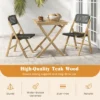 Tangkula 4PCS Folding Chairs W/ Woven Rope Seat & High Back Indonesia Teak Patio