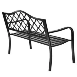 Tangkula Outdoor Chair Garden Patio Bench Cast Iron Frame Black -Tangkula GUEST cdbad77c 90fd 42d7 ac59 4a5bc3320684