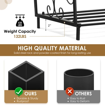 Tangkula Fireplace Firewood Rack, Heavy Duty Small Firewood Holder For Fireplace, 132 Lbs Load Capacity, Decorative Log Rack Wood Holder 8 Tangkula Fireplace Firewood Rack, Heavy Duty Small Firewood Holder For Fireplace, 132 Lbs Load Capacity, Decorative Log Rack Wood Holder - Image 6