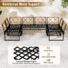 Tangkula Set Of 6 Outdoor Sectional Sofa Set Metal Conversation Set W/Cushions & Bungee Rope Seat Patio Acacia Wood Chair & Coffee Table Set -Tangkula GUEST ce044032 9a6d 4b62 9d91 e70bbd9ae12c