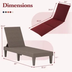 Tangkula 2PCS Patio Lounge Chair Recliner Chair W/ 3-Position Adjustable Backrest & Cushion Brown & Red 8 Tangkula 2PCS Patio Lounge Chair Recliner Chair W/ 3-Position Adjustable Backrest & Cushion Brown & Red -Tangkula GUEST ce93beb5 da63 43ef a429 7fe2946393f6