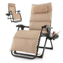 Tangkula Zero Gravity Chair Folding Recliner Lounge Chair W/ Cushion Cup Holder -Tangkula GUEST cec6222e e623 40f1 b388 84fffb60a455