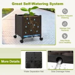 Tangkula 6.6 FT Arch Arbor Trellis W/ 2 Planter Boxes Garden Pergola Arbor W/ Detachable PE-Coated Metal Tubes Self-Watering System & Lockable Wheels -Tangkula GUEST cedd4dce 9a9e 4fd9 8f69 54fc99cd6945