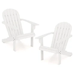 Tangkula 2PCS Patio Adirondack Chair W/ Inclined Seat High Backrest & Wide Armrests -Tangkula GUEST cf2d9331 4518 441c 814d 56c40d70d5a2