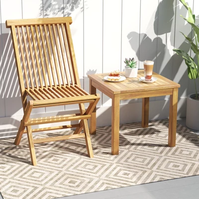 Tangkula Outdoor Square Teak Wood End Table Coffee Table For Porch Deck Garden Patio 4 Tangkula Outdoor Square Teak Wood End Table Coffee Table For Porch Deck Garden Patio - Image 2