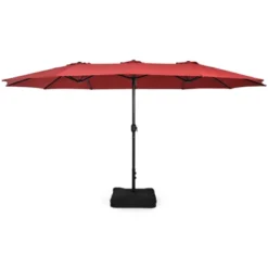 Tangkula 15FT Double-Sided Twin Patio Umbrella With Base Extra-Large Market Umbrella For Outdoor -Tangkula GUEST cfa180fa f23d 4dbe a9d3 806a2aee7921
