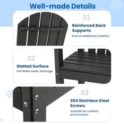 Tangkula 2PCS Outdoor HDPE Bar Stool Tall Adirondack Chair With Armrests And Footrest 30 Inches Counter Height Bar Stool 17 Tangkula 2PCS Outdoor HDPE Bar Stool Tall Adirondack Chair With Armrests And Footrest 30 Inches Counter Height Bar Stool -Tangkula GUEST cfb84373 346c 4386 bb2b 009c9f23e314