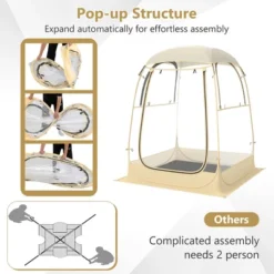 Tangkula 4.2 X 4.2 FT Instant Pop Up Tent Weatherproof Shelter Sports Tent For 1-2 People -Tangkula GUEST cfc7f588 e317 4e44 a243 0a668ac901a8