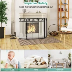 Tangkula 3-Panel Fireplace Screen Decoration Cover Baby Child Pets Safty Folded Fire Doors 13 Tangkula 3-Panel Fireplace Screen Decoration Cover Baby Child Pets Safty Folded Fire Doors -Tangkula GUEST d082d058 c336 47a8 beb6 8a688fbda607