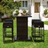 Tangkula 5PCS Patio Rattan Bar Table Stool Set Hidden Storage Shelf Cushion Red Patio Black -Tangkula GUEST d0b426f2 64d6 493d b8e6 a2f6f9beebbb