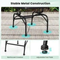 Tangkula Patio Rocking Chairs Set Of 4 W/ Metal Mesh Backrest & Seat Armrests Gentle -Tangkula GUEST d0d10dd3 ba0b 4141 8f92 18e56e4548c6