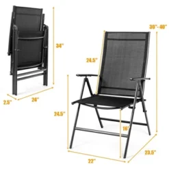Tangkula 4PCS Folding Chair Patio Garden Outdoor W/ Steel Frame Adjustable Backrest -Tangkula GUEST d0e8c985 7657 4773 87e7 0bcb4ccd4578