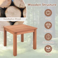 Tangkula 2PCS Outdoor Adirondack Side Table 18" Square End Table W/ Slatted Tabletop -Tangkula GUEST d1220e32 20bf 4ecd 8597 ce8b9da51862