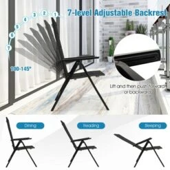 Tangkula Set Of 4 Patio Folding Chairs Lightweight Outdoor Dining Chairs W/ Padded Seat -Tangkula GUEST d15700a4 b382 4f75 be87 cc6675530ca5