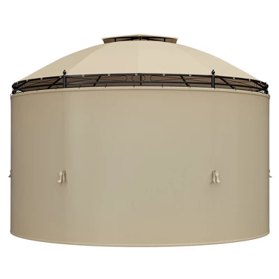 Tangkula 11.5'Outdoor Patio Round Dome Gazebo Canopy Shelter Double Roof Steel Brown 10 Tangkula 11.5'Outdoor Patio Round Dome Gazebo Canopy Shelter Double Roof Steel Brown - Image 8