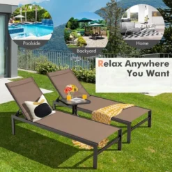 Tangkula Aluminum Patio Chaise Lounge Outdoor Adjustable Lounge Chair W/ 6-Position Backrest -Tangkula GUEST d1dc2da5 71fe 46bf b9bf e049b5a81564