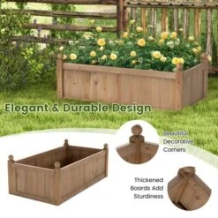 Tangkula Raised Garden Bed 46" X 24" X 16" Wooden Planter Box With 4 Drainage Holes Raised Garden Bed For Vegetables -Tangkula GUEST d26dbc44 cf51 4bb4 9b3b af1e1ccb1c0d