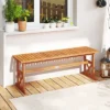 Tangkula 51 Inches Acacia Wood Outdoor Bench W/ Slatted Seat & X-Shaped Frame -Tangkula GUEST d2bad994 97b8 496a a97e 10096f565b3e 1