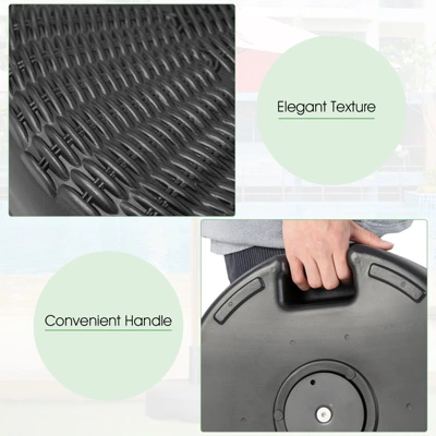 Tangkula Fillable Umbrella Base Stand, Water & Sand Filled Heavy-Duty Patio Umbrella Holder 18” Outdoor Weighted Umbrella Base 11 Tangkula Fillable Umbrella Base Stand, Water & Sand Filled Heavy-Duty Patio Umbrella Holder 18” Outdoor Weighted Umbrella Base - Image 9