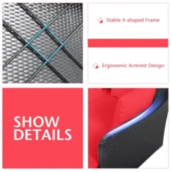 Tangkula Patio Rattan Daybed With 4 Pillows Cushioned Sofa For Outdoor -Tangkula GUEST d347f78c 8d98 4b31 a021 69557cd44593