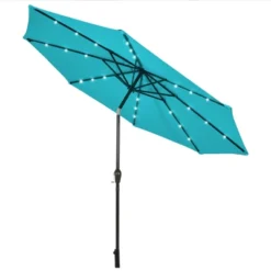 Tangkula 10FT Solar Umbrella LED Market Steel Tilt W/ Crank Patio -Tangkula GUEST d38ebe55 e08e 4e10 9b27 c1cf1cdb3150