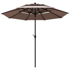 Tangkula Outdoor Auto-tilt Patio Market Umbrella W/ Double Vented -Tangkula GUEST d3941431 3909 4fcb 9ea4 ecefeca7fb25
