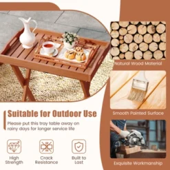 Tangkula Patio Solid Wood Tray Table W/ Removable Top Rectangular TV Tray Bistro Table -Tangkula GUEST d3e60bff 9558 49f8 9189 51817efd13c4 1