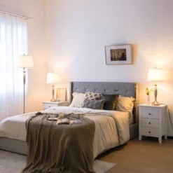 Tangkula Lamp Set 3-Piece Modern Home Living Room Bedroom Nickel Finish Lamps -Tangkula GUEST d40fe140 018f 4726 9046 f65000d554de