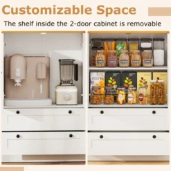 Tangkula Sideboard Buffet Cabinet Kitchen Pantry Hutch Storage Cabinet Farmhouse Credenza -Tangkula GUEST d424613b f467 4384 bb4f 131d791be9cf