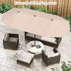 Tangkula 13 FT Double-sided Patio Umbrella Outdoor Large Twin Size Umbrella -Tangkula GUEST d4335e62 981b 42c8 b7d0 c86f3563542d