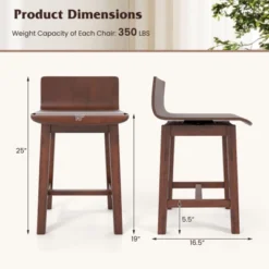 Tangkula Swivel Dining Chair Set Of 4 Farmhouse Wooden Kitchen Chairs Armless Side Chairs -Tangkula GUEST d43ade2a 83c2 4404 bbed 4d2bf3e82a99 1