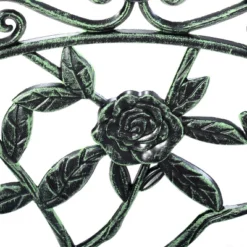 Antique Aluminum Bench Patio Garden Chair Porch Cast For Outdoor Green -Tangkula GUEST d4995be9 8133 44da b0fe 20f397c3e7b6