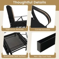 Tangkula 2PCS Patio Glider Chair Single Outdoor Rocking Chair W/ Seat & Back Cushions -Tangkula GUEST d52d4c5e 8e9d 4dfc 99a8 06e85a441bf5 1