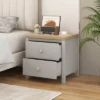 Tangkula Nightstand Farmhouse Side End Table W/ Solid Wood Legs & 2 Drawers For Bedroom -Tangkula GUEST d5aec894 b686 4976 9aca 6461a7cb7cad