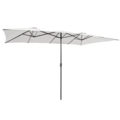 Tangkula 15FT Double-Sided Market Umbrella Large Crank Handle Vented Twin Patio