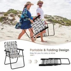 Tangkula Folding Lawn Beach Chair Portable Sand Chair Set Of 2 W/ Elegant Weaving Design Coffee 15 Tangkula Folding Lawn Beach Chair Portable Sand Chair Set Of 2 W/ Elegant Weaving Design Coffee -Tangkula GUEST d7085d43 980b 40ed ae1a 1383b6d1d78a