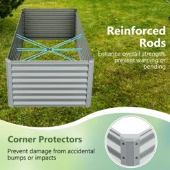 Tangkula Raised Garden Bed Large Metal Planter Box Kit For Vegetable Herb 6' X 3' X 2' Gray -Tangkula GUEST d7aa0732 32fa 4d57 8350 6c6bbb2b23d2