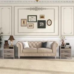 Tangkula Nightstand W/ 2 Drawers Farmhouse Bed Side Table W/ Open Storage Shelf 13 Tangkula Nightstand W/ 2 Drawers Farmhouse Bed Side Table W/ Open Storage Shelf -Tangkula GUEST d7bb6ae2 233e 4888 a41b 8fd2f38b18bb