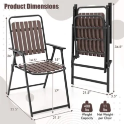 Tangkula 4 Pcs Patio Folding Chairs Portable Outdoor Dining Chairs W/ PP Seat & Back -Tangkula GUEST d7fd6607 de2e 45b4 ae2e d0150b321cd7