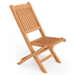 Tangkula Teak Wood Outdoor Chair Folding Portable Patio Chair W/ Slatted Seat & Back -Tangkula GUEST d8084154 0c59 4f70 9bb7 9814ad9eb022