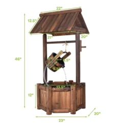 Tangkula Rustic Wishing Well Water Fountain Wooden Decorative Electric Backyard With Electric And Water Bucket Pump For Outdoor -Tangkula GUEST d8cbe70c 1f35 4ec1 97d1 983258197bd7