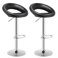Tangkula Set Of 2 PU Leather Bar Stools Adjustable Kitchen Counter Chairs Black 8 Tangkula Set Of 2 PU Leather Bar Stools Adjustable Kitchen Counter Chairs Black -Tangkula GUEST d9bb4e45 ff00 421b 950b 1f38b1541fac