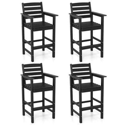 Tangkula Patio Bar Stools Set Of 4 Tall Adirondack Chair W/ Backrest Armrests & Footrests 11 Tangkula Patio Bar Stools Set Of 4 Tall Adirondack Chair W/ Backrest Armrests & Footrests - Image 9